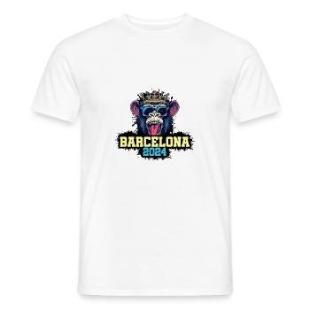 Singe de Barcelone 2024 - T-shirt homme - blanc - Devant - AI Model Male 178 dark (178cm)