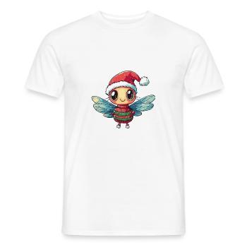 Dragonfly juletegneserie - Mænd T-shirt - hvid - Foran - AI Model Male 178 dark (178cm)