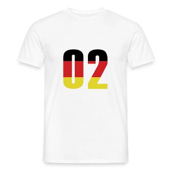2 Zahl Deutschland Trikot - Männer T-Shirt - Weiß - Vorne - AI Model Male 178 dark (178cm)