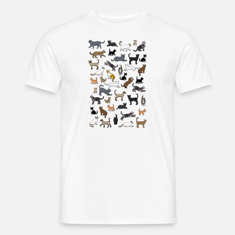 many cat pixel - Männer T-Shirt - Weiß