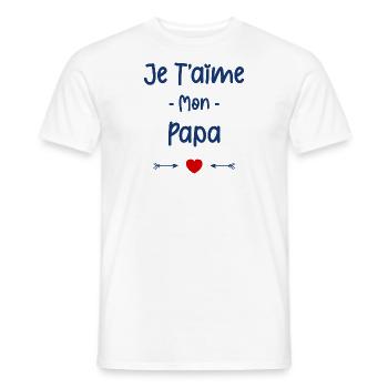 Je t'aime mon papa - T-shirt homme - blanc - Devant - AI Model Male 178 dark (178cm)