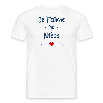 Je t'aime ma Nièce - T-shirt homme - blanc - Devant - AI Model Male 178 dark (178cm)