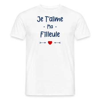 Je t'aime ma Filleule - T-shirt homme - blanc - Devant - AI Model Male 178 dark (178cm)