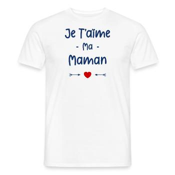 Je t'aime ma maman - T-shirt homme - blanc - Devant - AI Model Male 178 dark (178cm)