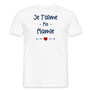 Je t'aime ma Mamie - T-shirt homme - blanc - Devant - AI Model Male 178 dark (178cm)