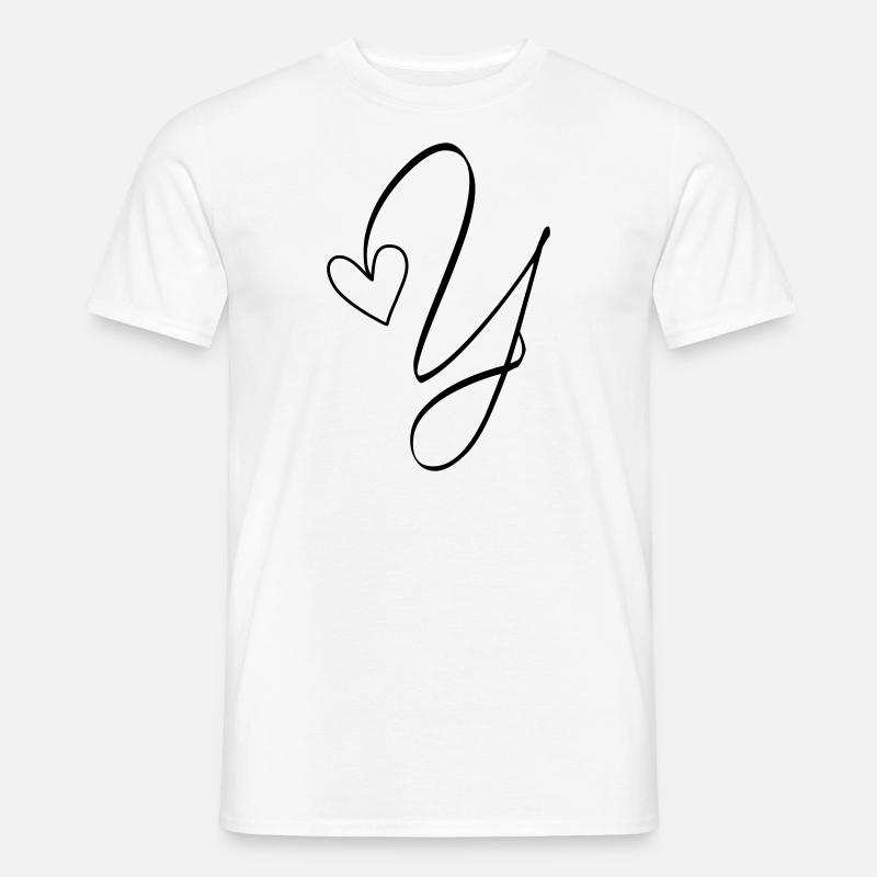 Buchstabe Y Ypsilon Buchstabe-Y Kalligrafie - Männer T-Shirt - Weiß