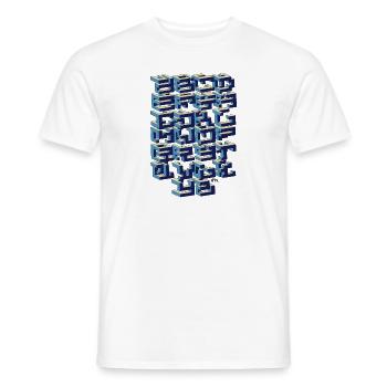 GRAFFITI ALPHABET 3D TREND - Men's T-Shirt - white - Front - AI Model Male 178 dark (178cm)