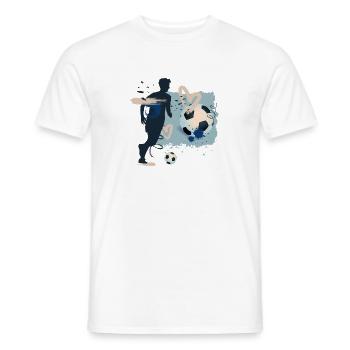 Football, team match - Men's T-Shirt - white - Front - AI Model Male 178 dark (178cm)