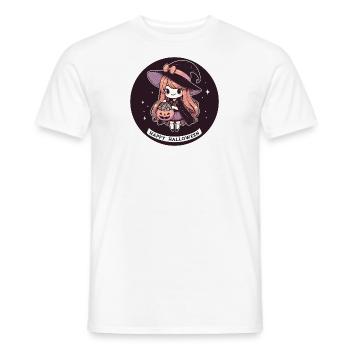Sorcière d’Halloween pour les enfants - T-shirt homme - blanc - Devant - AI Model Male 178 dark (178cm)