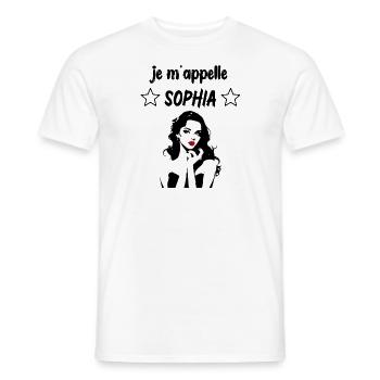 je m'appelle Sophia 2026 fille de france - T-shirt homme - blanc - Devant - AI Model Male 178 dark (178cm)