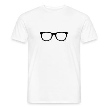 des lunettes de nerd de geek - T-shirt homme - blanc - Devant - AI Model Male 178 dark (178cm)