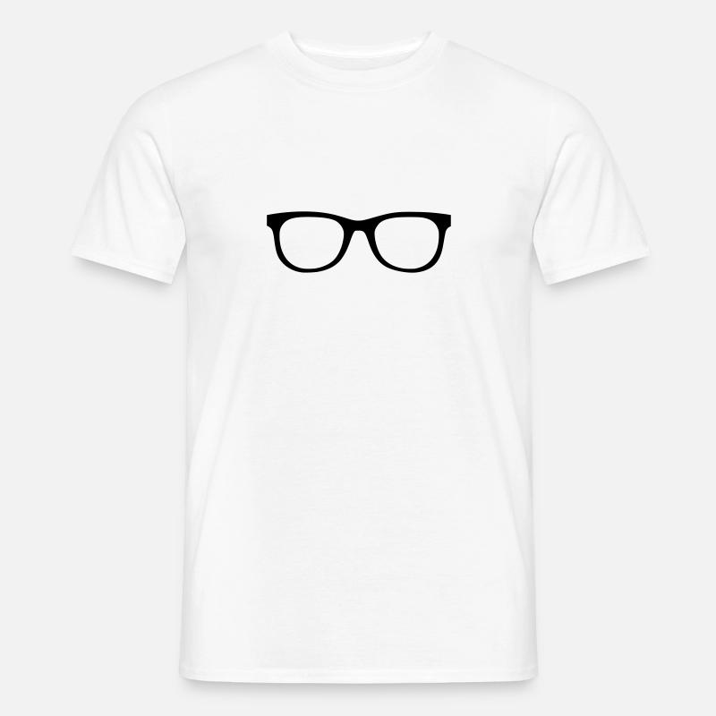 Nerd Brille Geek - Männer T-Shirt - Weiß
