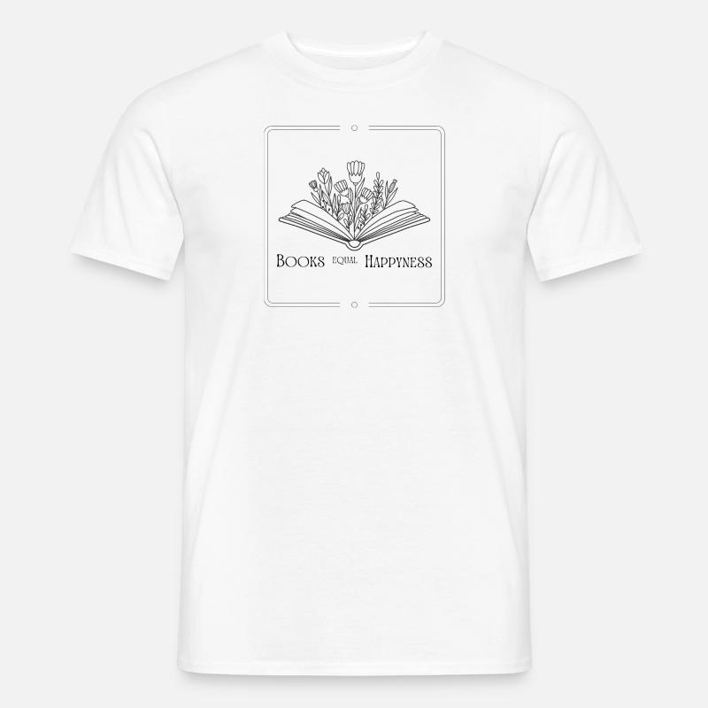 BOOKS equal HAPPYNESS - Männer T-Shirt - Weiß