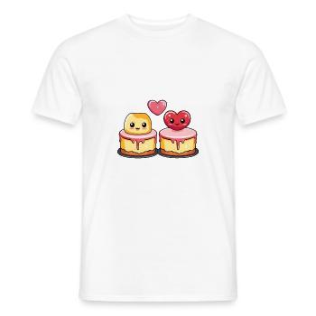 Cheesecake Couple Amour Coeur Saint Valentin - T-shirt homme - blanc - Devant - AI Model Male 178 dark (178cm)