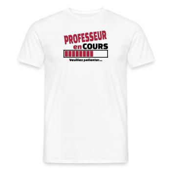 professeur en cours - T-shirt homme - blanc - Devant - AI Model Male 178 dark (178cm)