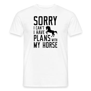 Désolé, je ne peux pas avoir de plans avec mon cheval - T-shirt homme - blanc - Devant - AI Model Male 178 dark (178cm)