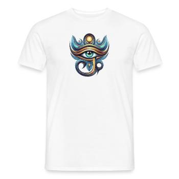 Femilia - Eye of Horus - Œil oudjat - T-shirt homme - blanc - Devant - AI Model Male 178 dark (178cm)