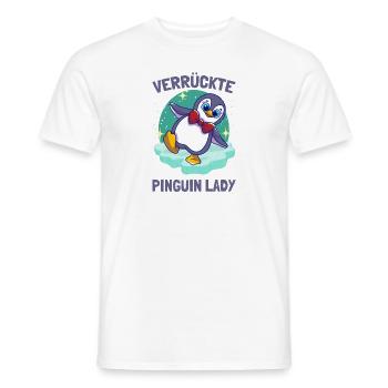 Penguins Crazy Penguin Lady Cute Penguin - Men's T-Shirt - white - Front - AI Model Male 178 dark (178cm)