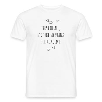Tout d’abord, je tiens à remercier l’Académie - T-shirt homme - blanc - Devant - AI Model Male 178 dark (178cm)
