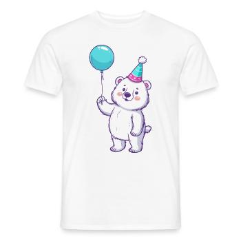 Ours polaire anniversaire bébé - T-shirt homme - blanc - Devant - AI Model Male 178 dark (178cm)