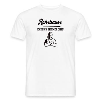Rohrbauer Endlich Eigener Chef Rohrbauerei Meister - Männer T-Shirt - Weiß - Vorne - AI Model Male 178 dark (178cm)