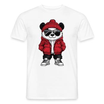 Panda Cool Comic - Männer T-Shirt - Weiß - Vorne - AI Model Male 178 dark (178cm)