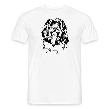 Tibetan Terrier Portrait Dog Portrait Dog Wilsigns - Men's T-Shirt - white - Front - AI Model Male 178 dark (178cm)