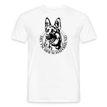 German Shepherd Dogs Portrait Dog Wilsigns - Men's T-Shirt - white - Front - AI Model Male 178 dark (178cm)