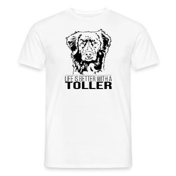 La vie à Toller est meilleure Hundespruch Hundewilsigns - T-shirt homme - blanc - Devant - AI Model Male 178 dark (178cm)