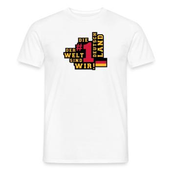 Deutschland (Nummer 1 der Welt) 01 - Männer T-Shirt - Weiß - Vorne - AI Model Male 178 dark (178cm)