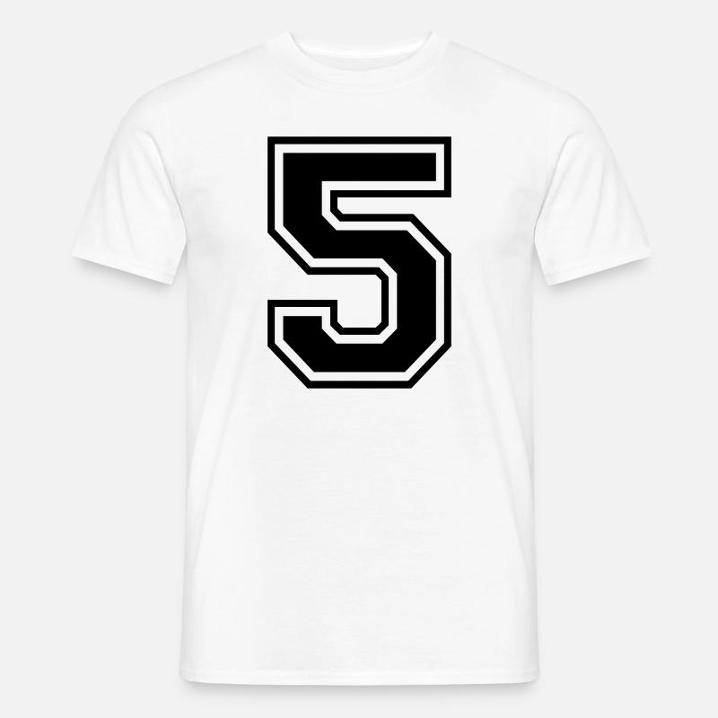 Nummer 5 - Männer T-Shirt - Weiß