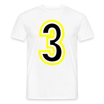 3 Zahl College - Männer T-Shirt - Weiß - Vorne - AI Model Male 178 dark (178cm)