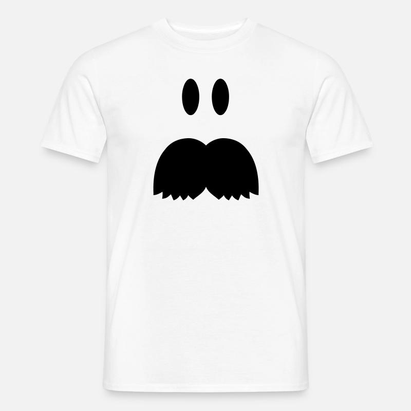 Bart Mustache - Männer T-Shirt - Weiß