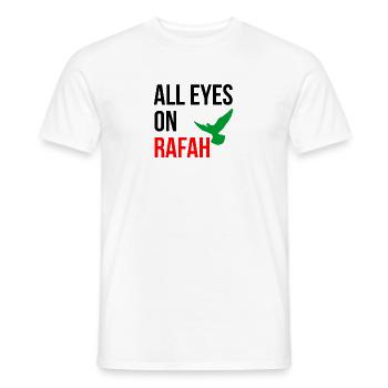 TOUS LES REGARDS SONT TOURNÉS VERS RAFAH - T-shirt homme - blanc - Devant - AI Model Male 178 dark (178cm)