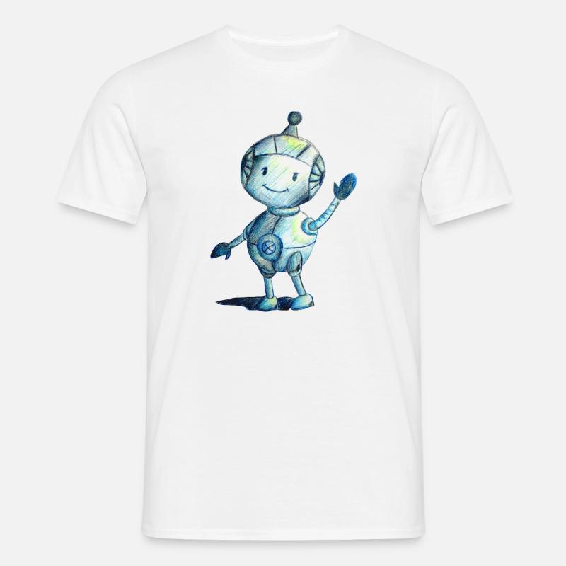 robot selfmade - Männer T-Shirt - Weiß
