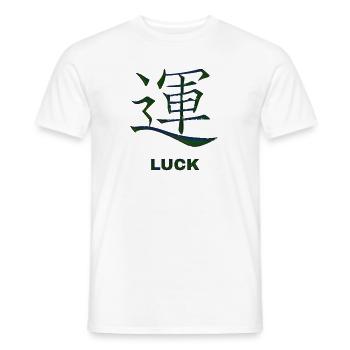 Glück Chinesisches Schriftzeichen - Männer T-Shirt - Weiß - Vorne - AI Model Male 178 dark (178cm)