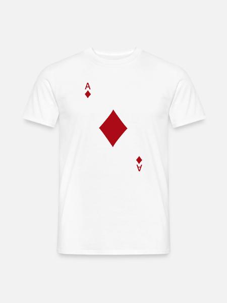 Karo Ass Karneval Lustig Poker Spielkarte Casino - Männer T-Shirt - Weiß