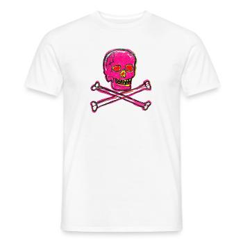 Calavera Skull Art - Men's T-Shirt - white - Front - AI Model Male 178 dark (178cm)