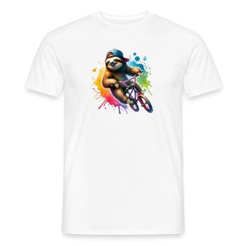 Drôle de paresse sur la conception du vélo BMX - T-shirt homme - blanc - Devant - AI Model Male 178 dark (178cm)