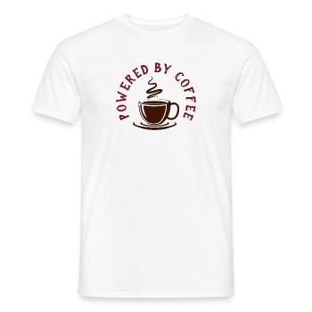 PROPULSÉ PAR LE CAFÉ - CAFÉ - AMATEURS DE CAFÉ - T-shirt homme - blanc - Devant - AI Model Male 178 dark (178cm)