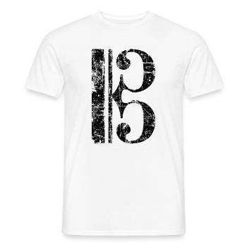 Violin key, tenor key, viola key - Men's T-Shirt - white - Front - AI Model Male 178 dark (178cm)