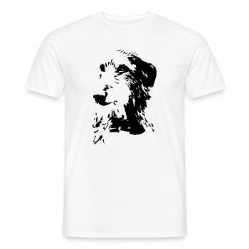 Scottish Deerhound head - Men's T-Shirt - white - Front - AI Model Male 178 dark (178cm)