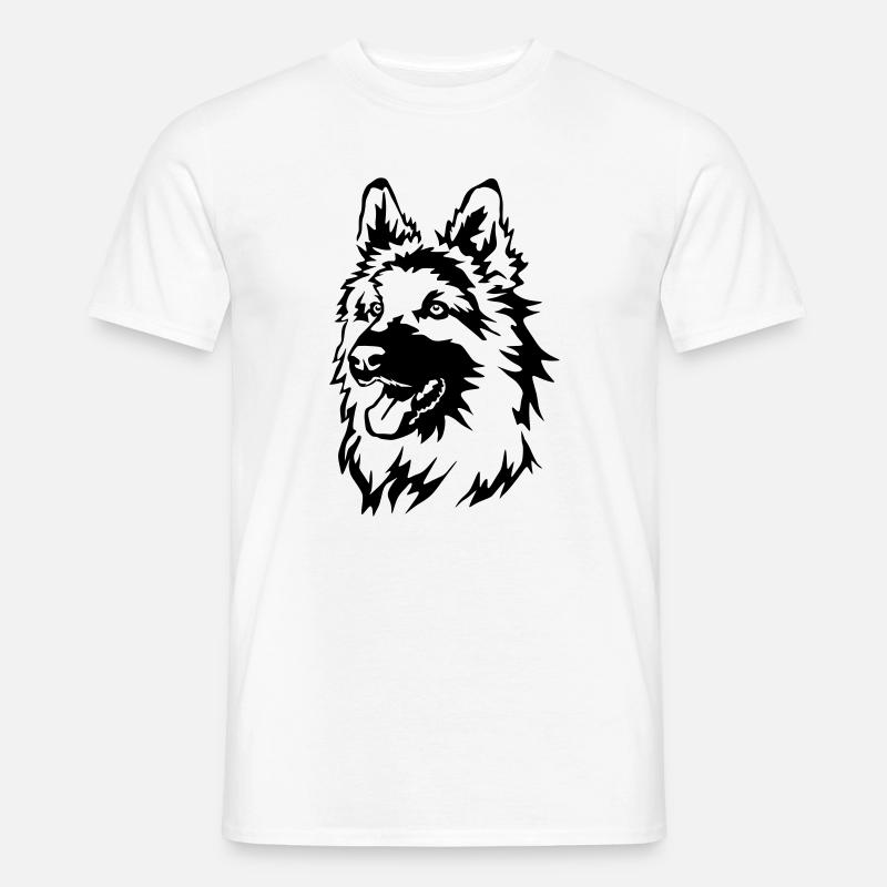 Deutscher Schäferhund Kopf - Männer T-Shirt - Weiß
