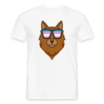Chat somalien transsexuel transgenre - T-shirt homme - blanc - Devant - AI Model Male 178 dark (178cm)