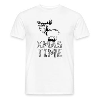 temps de Noël Noël Logo de l’icône de Noël - T-shirt homme - blanc - Devant - AI Model Male 178 dark (178cm)