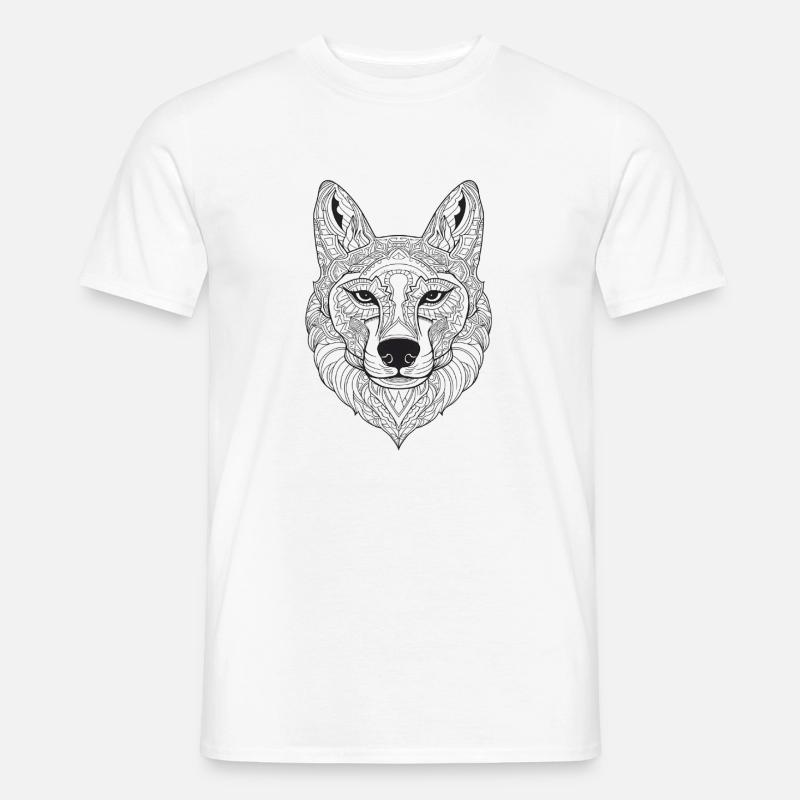 Hund Mandala Style Design - Männer T-Shirt - Weiß