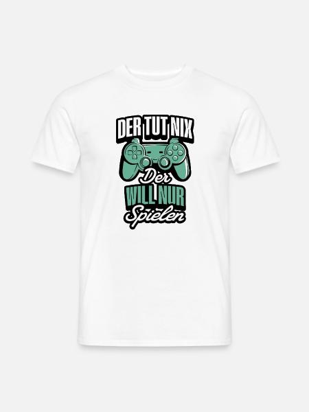 Der tut nix der will nur Spielen Gamer - Männer T-Shirt - Weiß