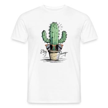 Cactus Sunglasses Design - Men's T-Shirt - white - Front - AI Model Male 178 dark (178cm)