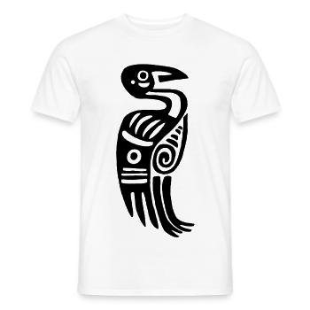 Oiseau tribal noir - T-shirt homme - blanc - Devant - AI Model Male 178 dark (178cm)