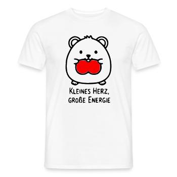 Hamster Spruch | Kleines Herz, große Energie - Männer T-Shirt - Weiß - Vorne - AI Model Male 178 dark (178cm)